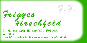frigyes hirschfeld business card